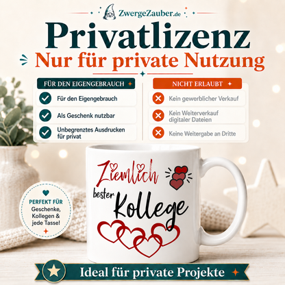 ZwergeZauber Tassendesign Ziemlich bester Kollege – Verkaufsbild 3