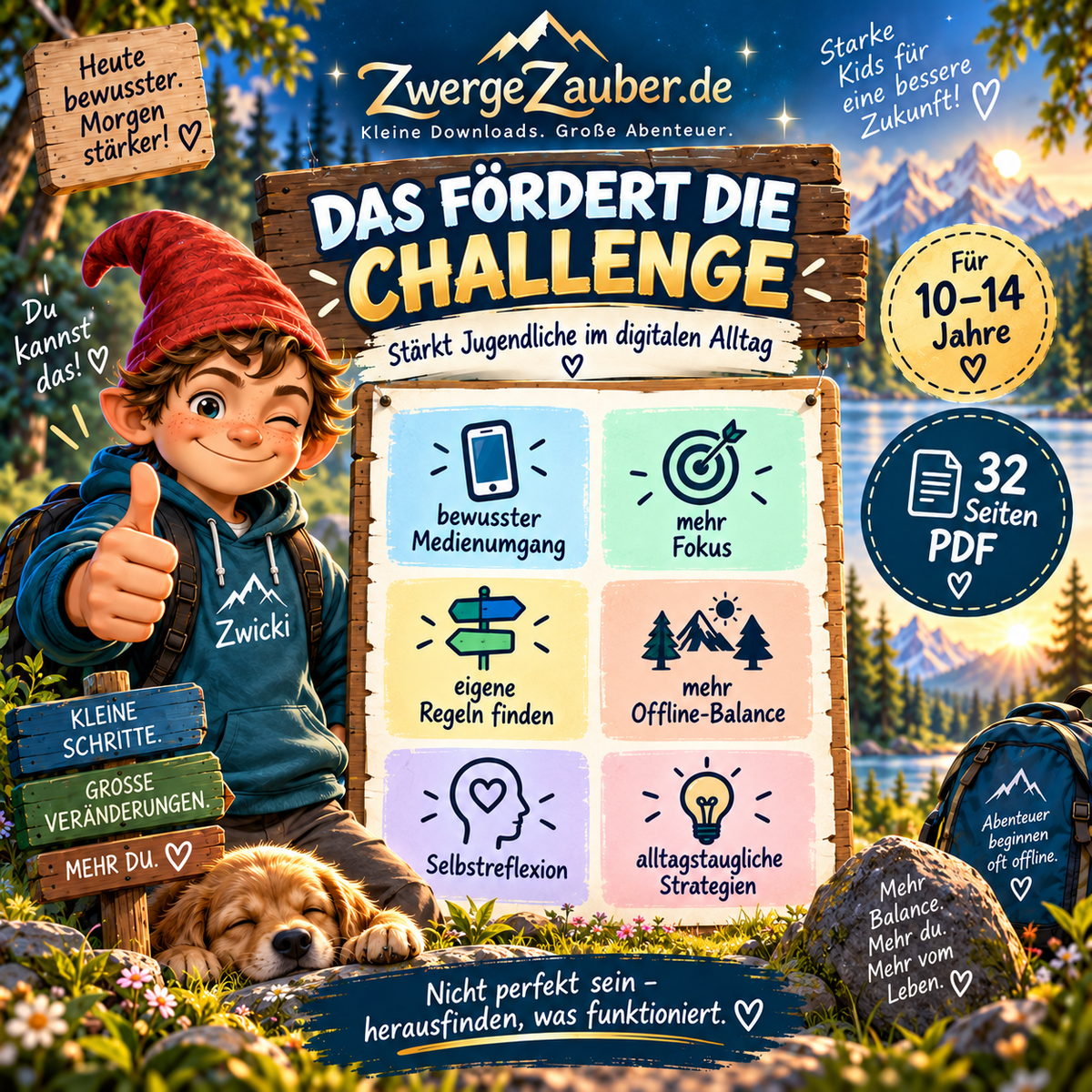 Digital Balance Challenge fördert bewussten Medienumgang, Fokus, Offline-Balance, Selbstreflexion und eigene digitale Regeln bei Jugendlichen