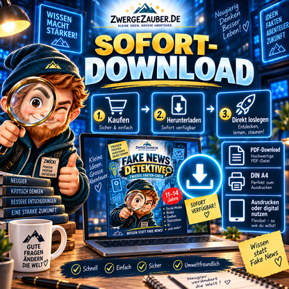 Fake News Detektive als Sofort-Download: digitales PDF im DIN-A4-Format zum Ausdrucken oder digitalen Nutzen.