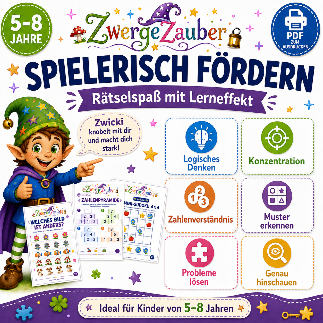Spielerisch fördern mit Knobelspaß XXL – Logik, Konzentration, Zahlenverständnis, Muster und genaues Hinschauen