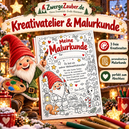 Zwicki präsentiert die Kreativseiten und die personalisierbare Nikolaus-Malurkunde zum Ausmalen.
