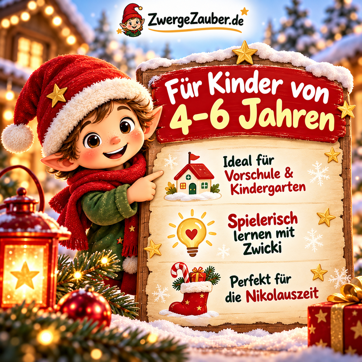 Zwicki stellt das Nikolaus-Vorschulheft für Kinder von 4 bis 6 Jahren vor, mit spielerischen Übungen für Kindergarten und Vorschule.