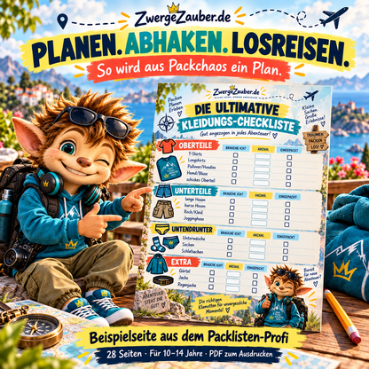 Zwicki packt seinen Koffer: Mit dem Packlisten-Profi die eigene Reise planen, wichtige Dinge prüfen und an die Rückreise denken.