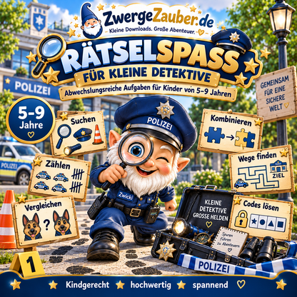 Rätselspaß für kleine Detektive mit Suchen, Zählen, Vergleichen, Labyrinthen und Codes für Kinder von 5 bis 9 Jahren