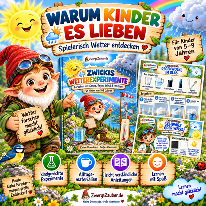 Wetterexperimente für Kinder mit kindgerechten Experimenten, Alltagsmaterialien, einfachen Anleitungen und spielerischem Lernen
