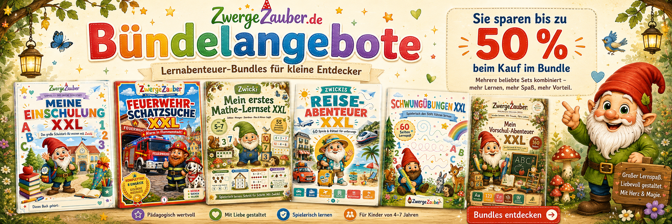 ZwergeZauber Bundleangebote – bis zu 50 Prozent beim Kauf im Bundle sparen